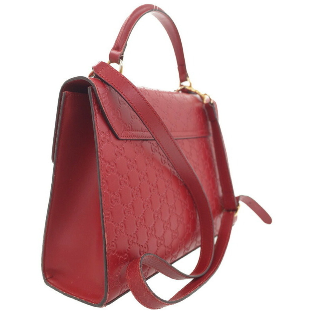 Gucci Handbag ssima leather Red 2way